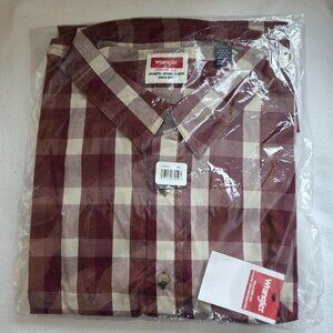 NWT Wrangler Men's Long Sleeve Relaxed Fit Button Down Shirt 3XL